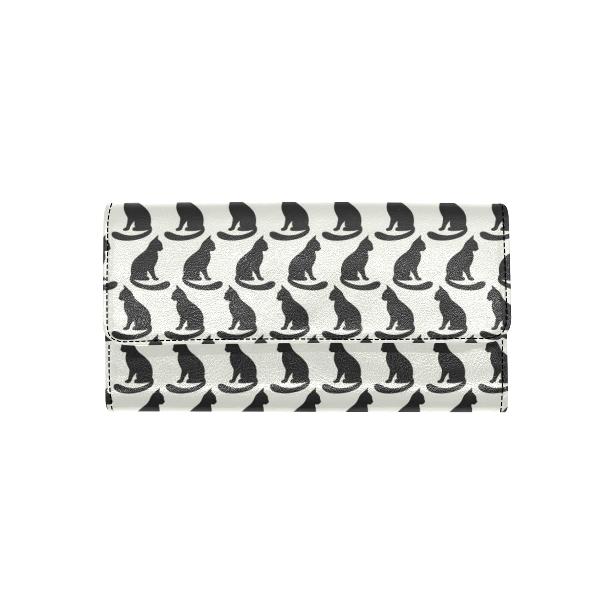 Black Cat Pattern Print Design 02 Women's Trifold Wallet
