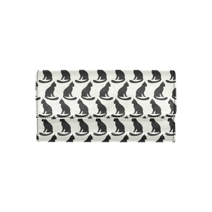 Black Cat Pattern Print Design 02 Women's Trifold Wallet