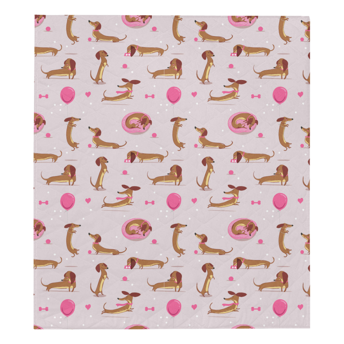 Dachshund Pattern Print Design 10 Premium Quilt