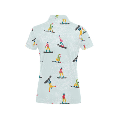 Snowboard Print Design LKS304 Women's Polo Shirt