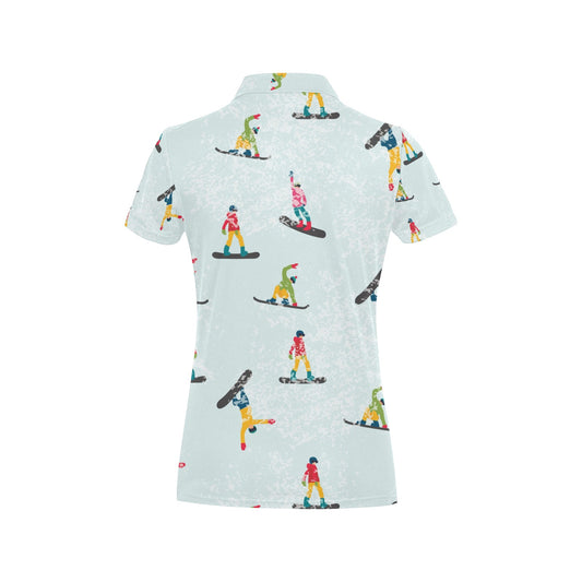 Snowboard Print Design LKS304 Women's Polo Shirt