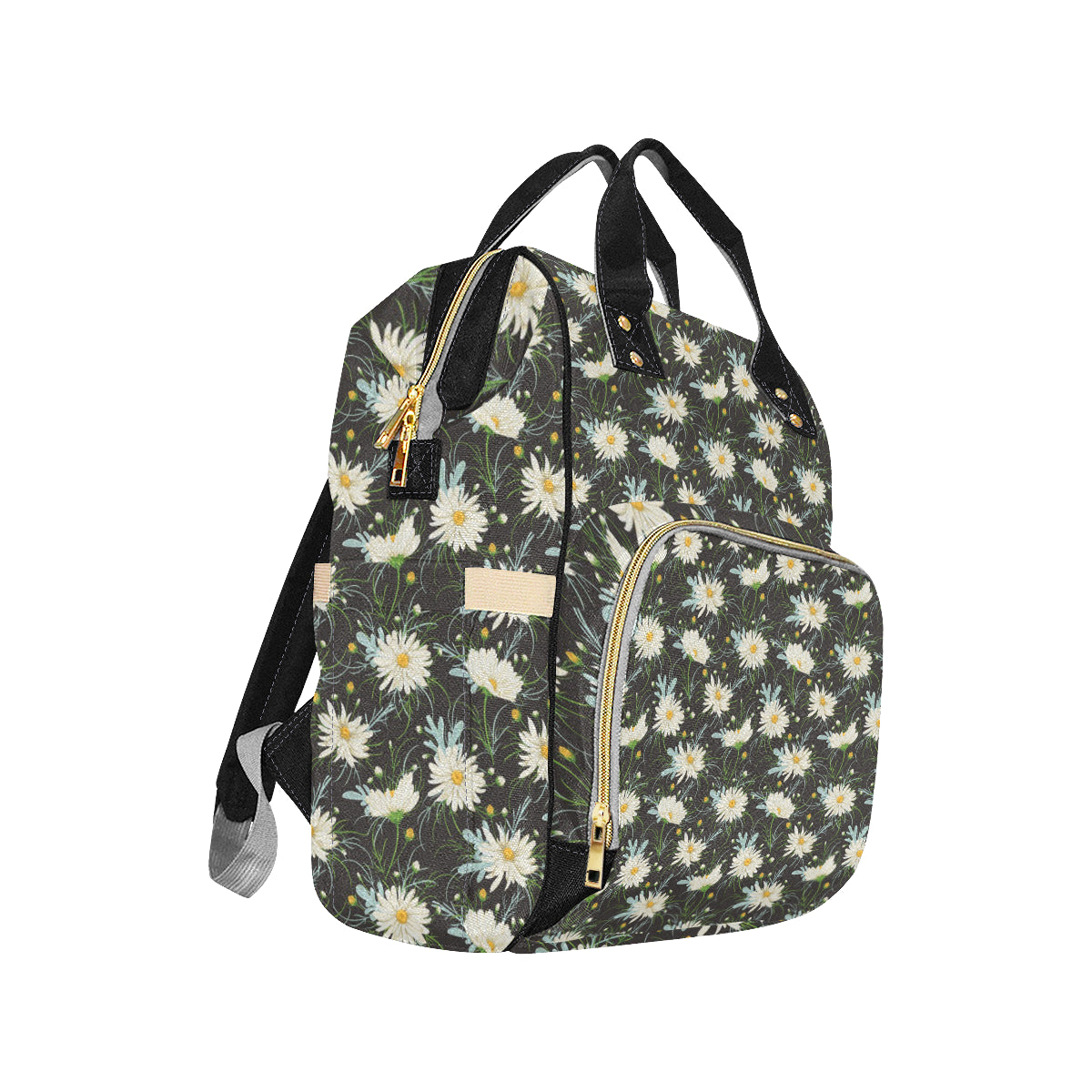 Daisy Pattern Print Design DS08 Diaper Bag Backpack