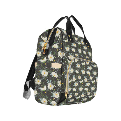 Daisy Pattern Print Design DS08 Diaper Bag Backpack