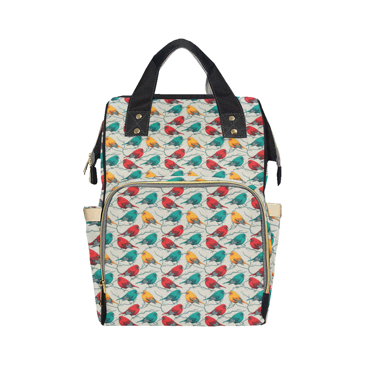 Birds Pattern Print Design 04 Diaper Bag Backpack