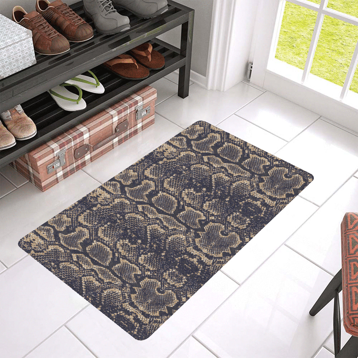 Snake Skin Pattern Print Rubber Doormat
