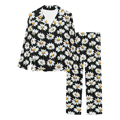 Daisy Print Pattern Women's Long Pajama Set