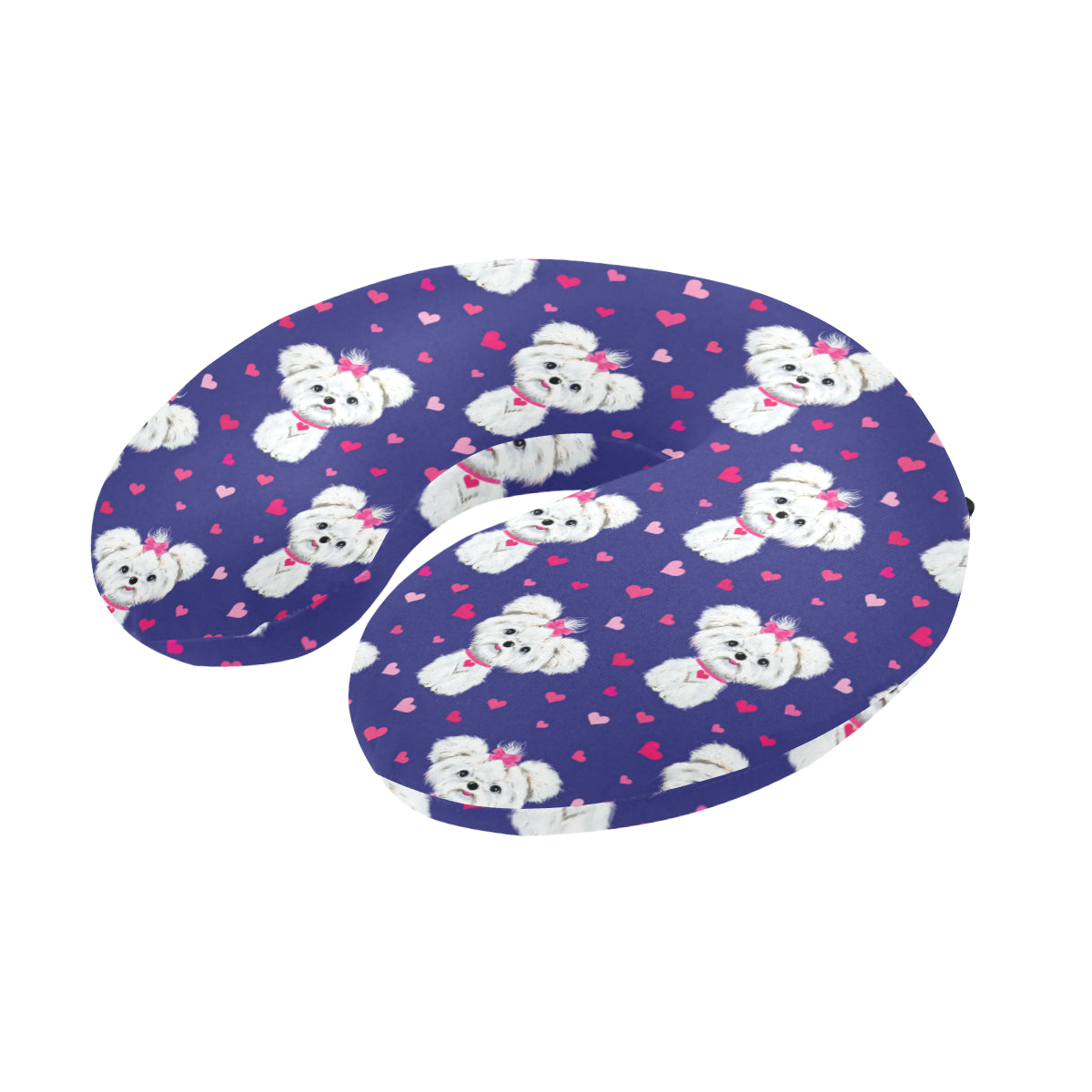 Maltese Pattern Print Design 02 U-Shaped Travel Neck Pillow