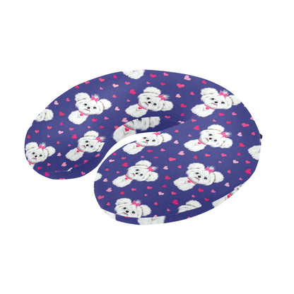 Maltese Pattern Print Design 02 U-Shaped Travel Neck Pillow