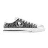 Bandana Skull Print Design LKS303 Women's White Low Top Shoes