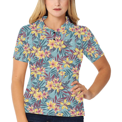 Summer Floral Print Design LKS304 Women's Polo Shirt