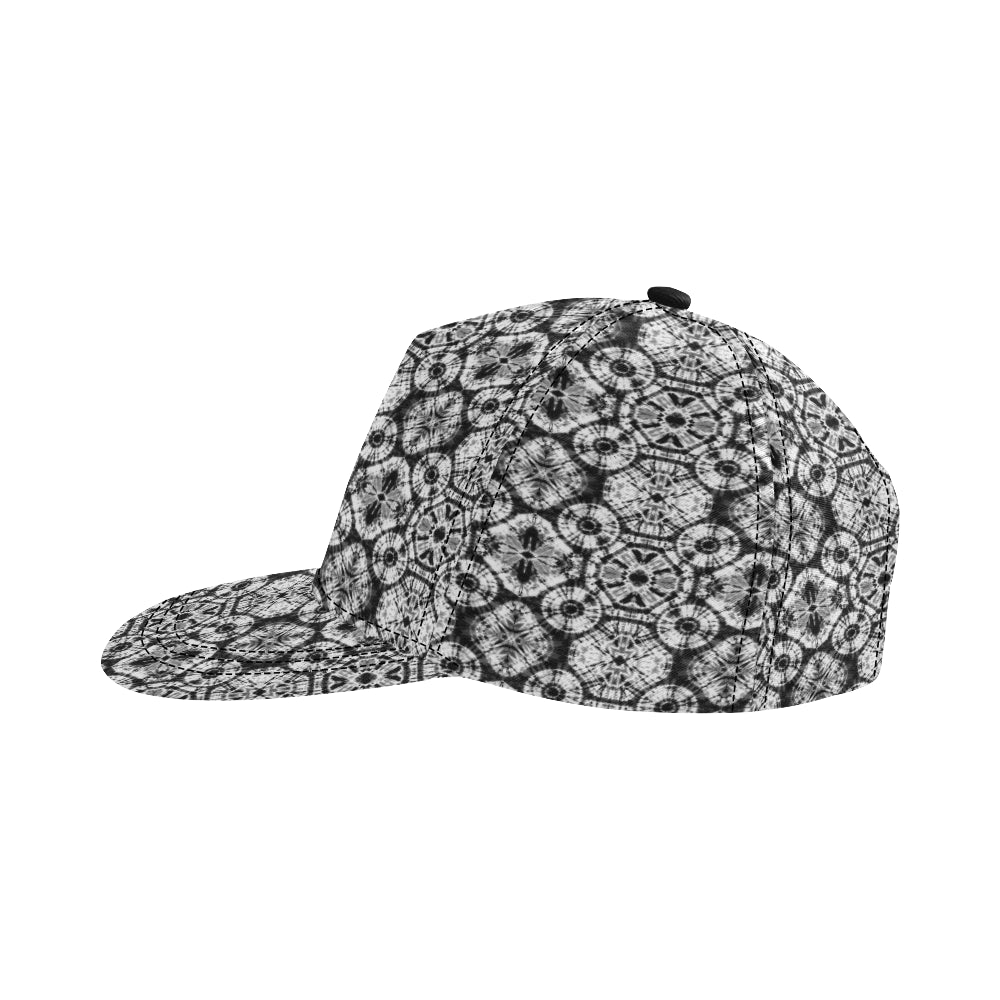 Tie Dye Black White Design Print Snapback Cap
