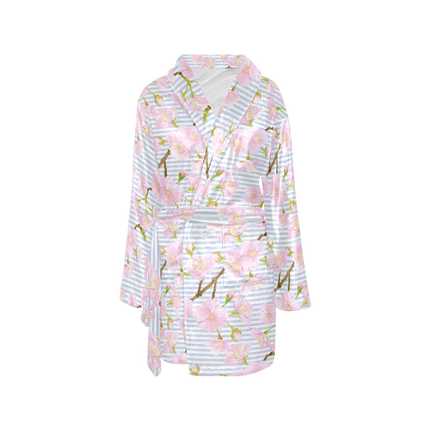 Pink Cherry Blossom Sakura Women's Fleece Robe
