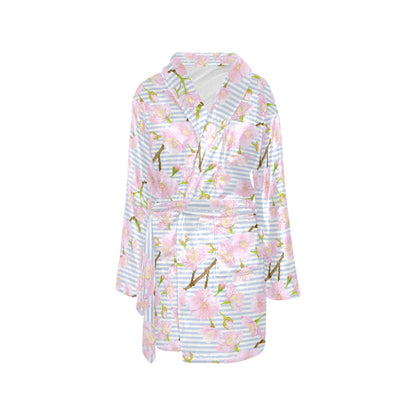 Pink Cherry Blossom Sakura Women's Fleece Robe