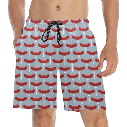 Sausage Print Design LKS301 Men's Swim Trunks Beach Shorts