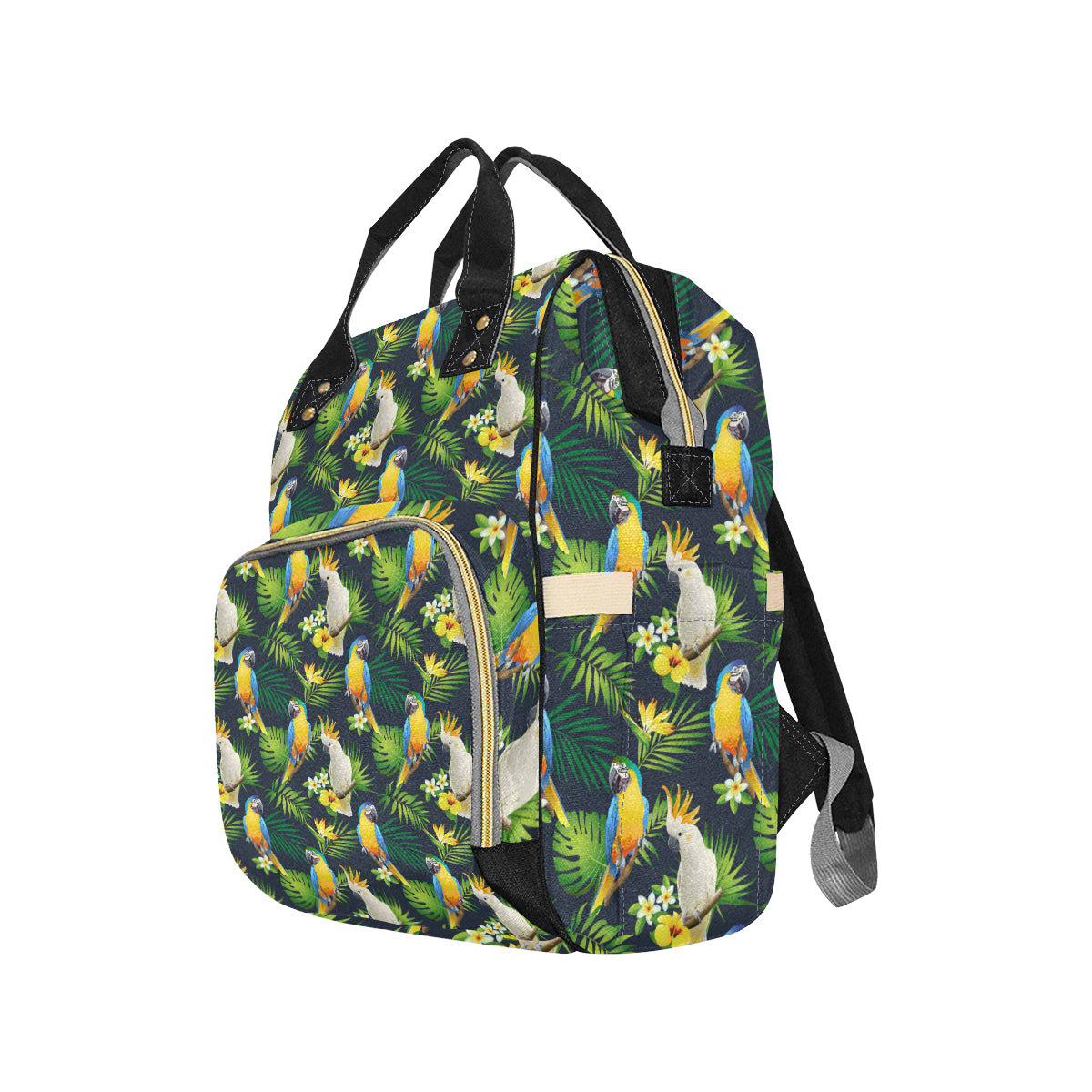 Parrot Pattern Print Design A03 Diaper Bag Backpack
