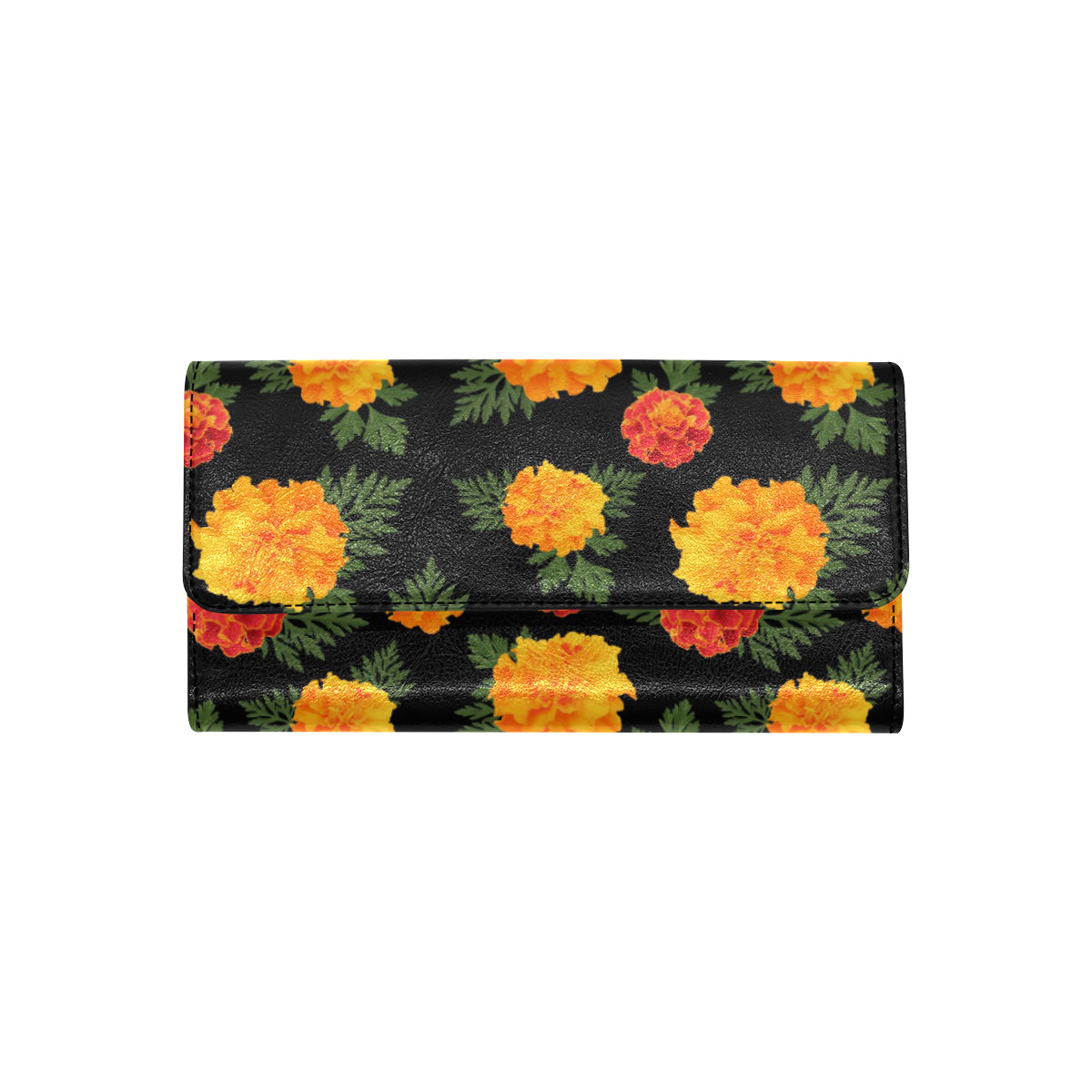 Marigold Pattern Print Design MR05 Women's Trifold Wallet