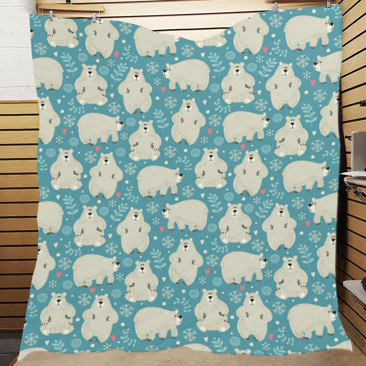 Bear Pattern Print Design BE04 Premium Quilt