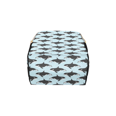 Killer Whale Pattern Print Design 01 Diaper Bag Backpack