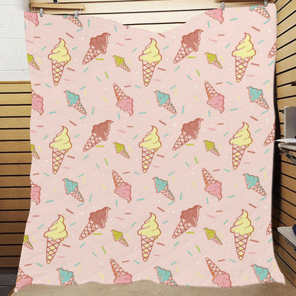Ice Cream Pattern Print Design 02 Premium Quilt