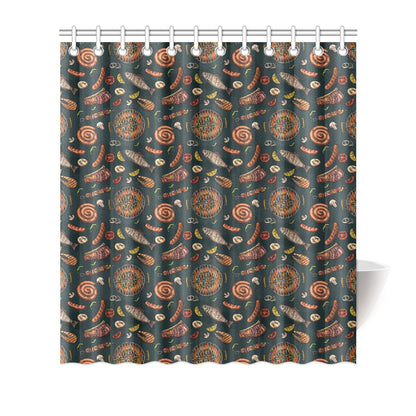 Barbecue Pattern Print Design 02 Shower Curtain