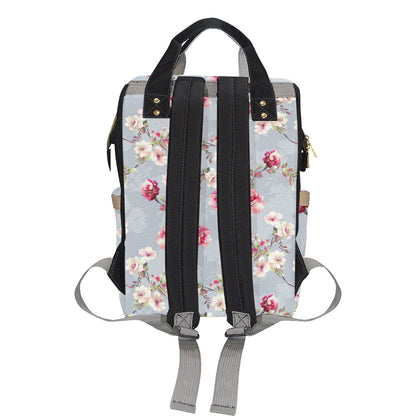 Summer Floral Pattern Print Design SF02 Diaper Bag Backpack
