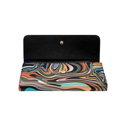 Liquid Pattern Print Design 02 Women's Trifold Wallet