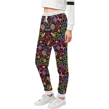 Peace Sign Colorful Design Print Unisex Sweatpants