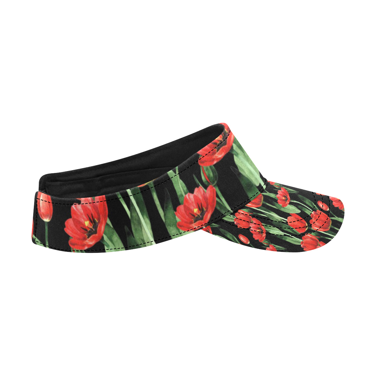 Tulip Red Pattern Print Design TP03 Unisex Sun Visor