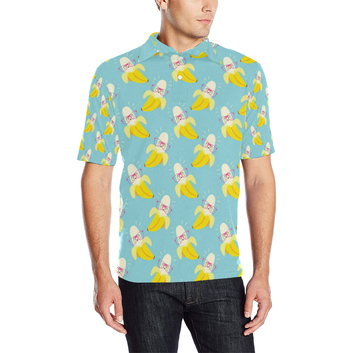 Banana Pattern Print Design BA07 Men Polo Shirt