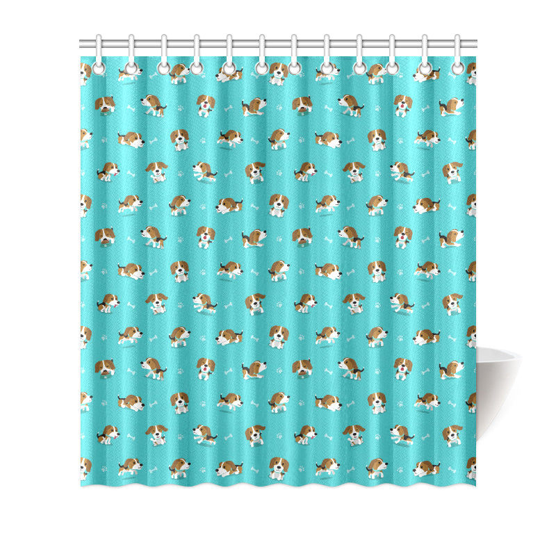 Beagle Pattern Print Design 05 Shower Curtain