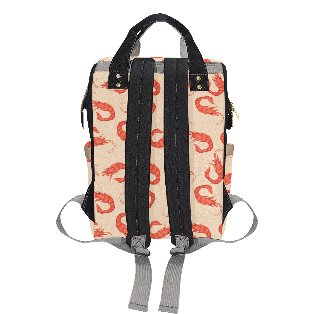 Prawn Pattern Print Design 02 Diaper Bag Backpack