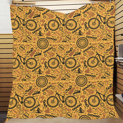 Mountain bike Pattern Print Design 03 Premium Quilt