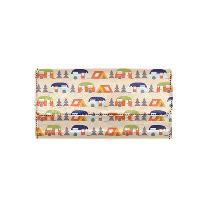 Camper Tent Pattern Print Design 03 Women's Trifold Wallet