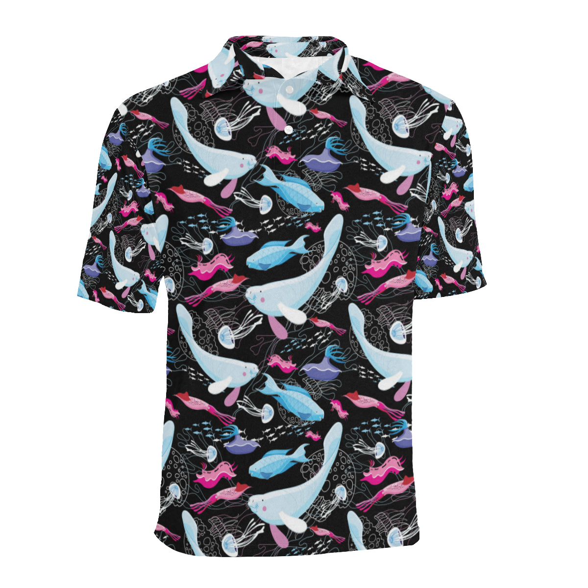 Manatee Pattern Print Design 02 Men Polo Shirt