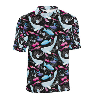 Manatee Pattern Print Design 02 Men Polo Shirt