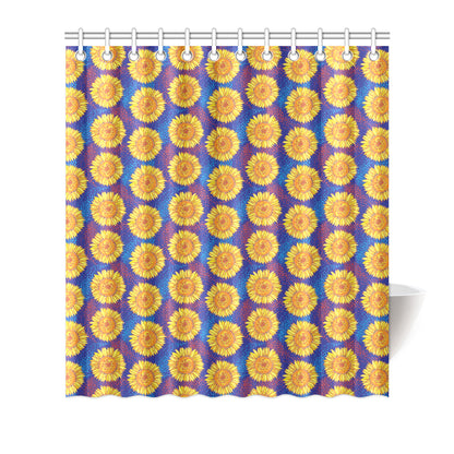 Sunflower Hand Drawn Style Print Shower Curtain