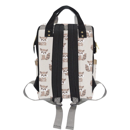 Raccoon Pattern Print Design A05 Diaper Bag Backpack