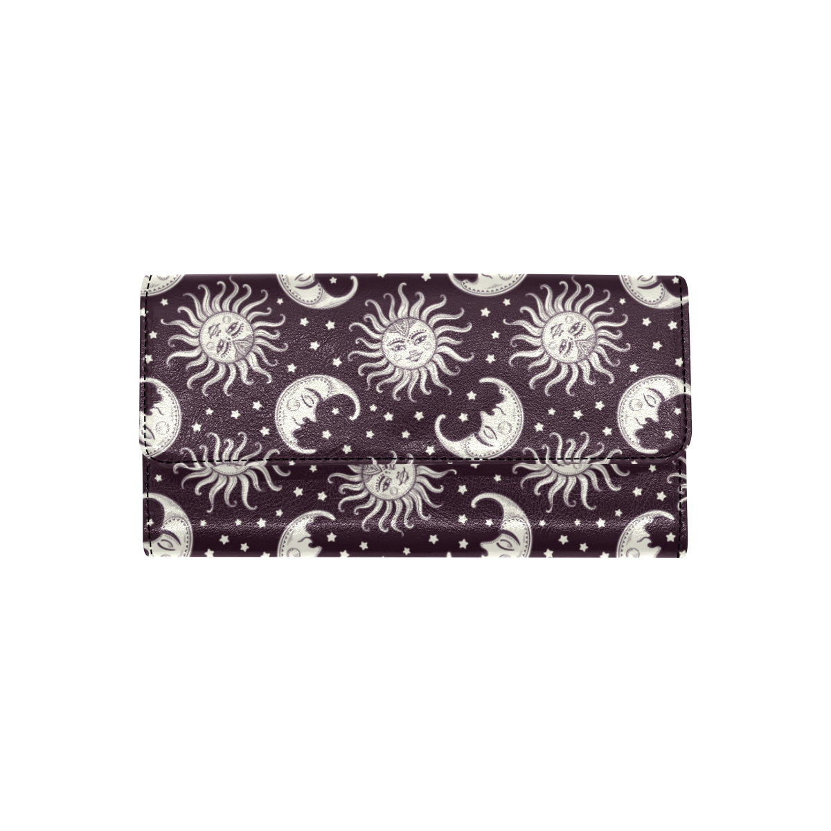 Sun Moon Face Women's Trifold Wallet