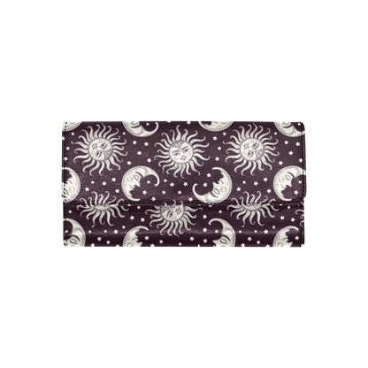 Sun Moon Face Women's Trifold Wallet