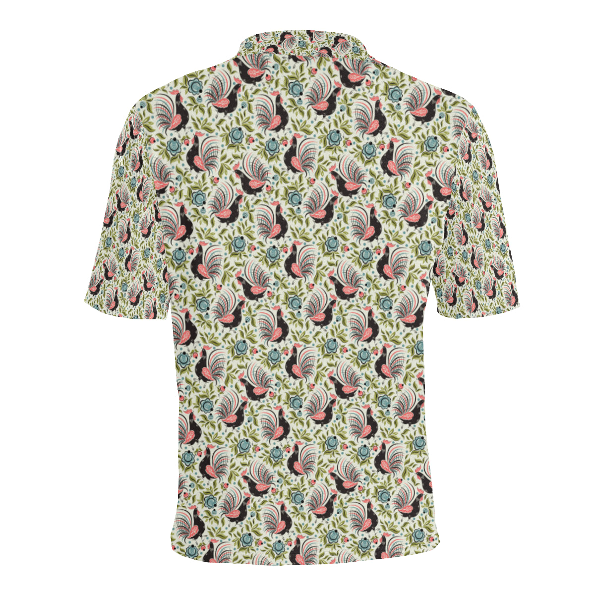 Rooster Print Design Men Polo Shirt
