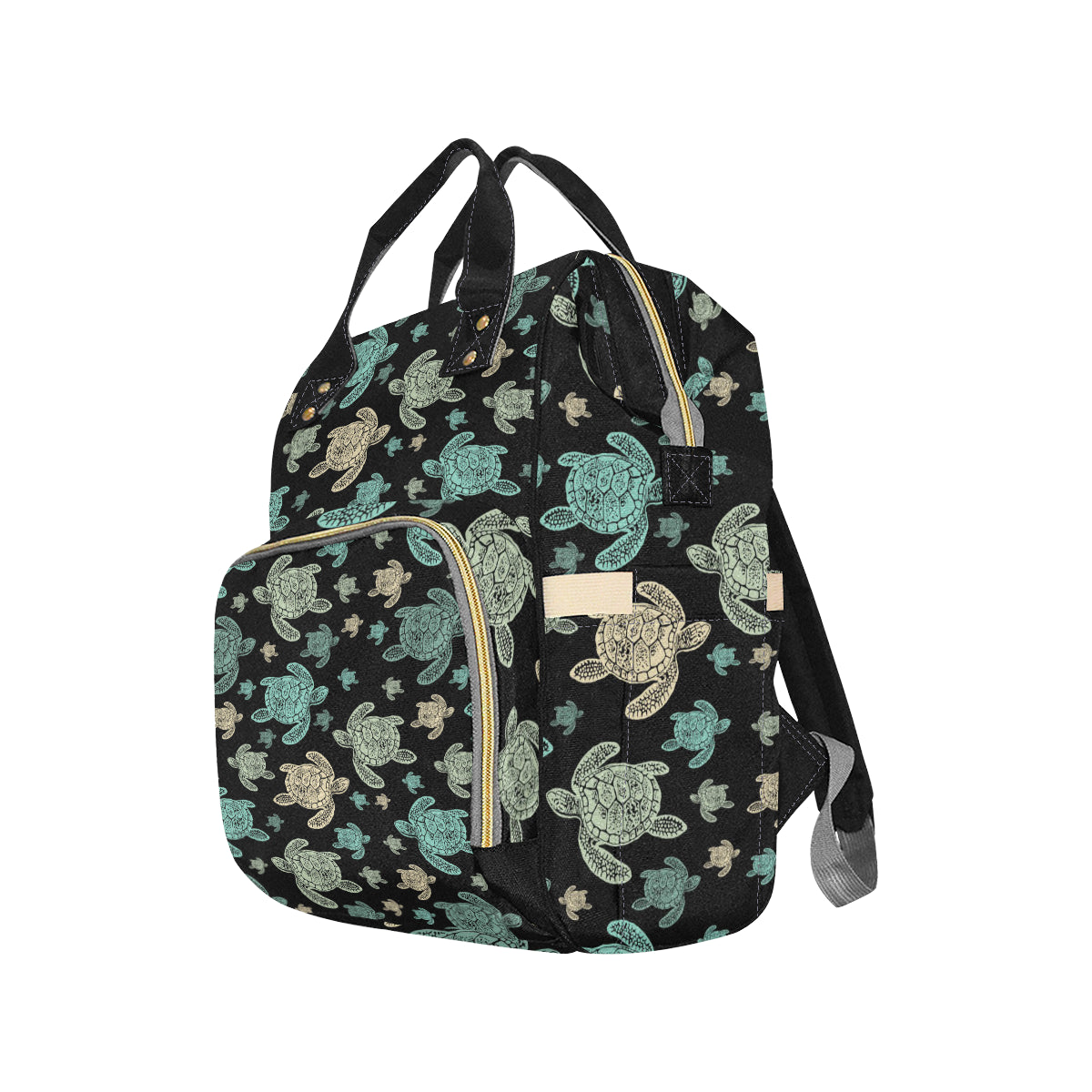 Sea Turtle Stamp Pattern Diaper Bag Backpack
