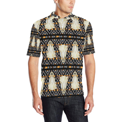 Buffalo Head Pattern Print Design 03 Men Polo Shirt
