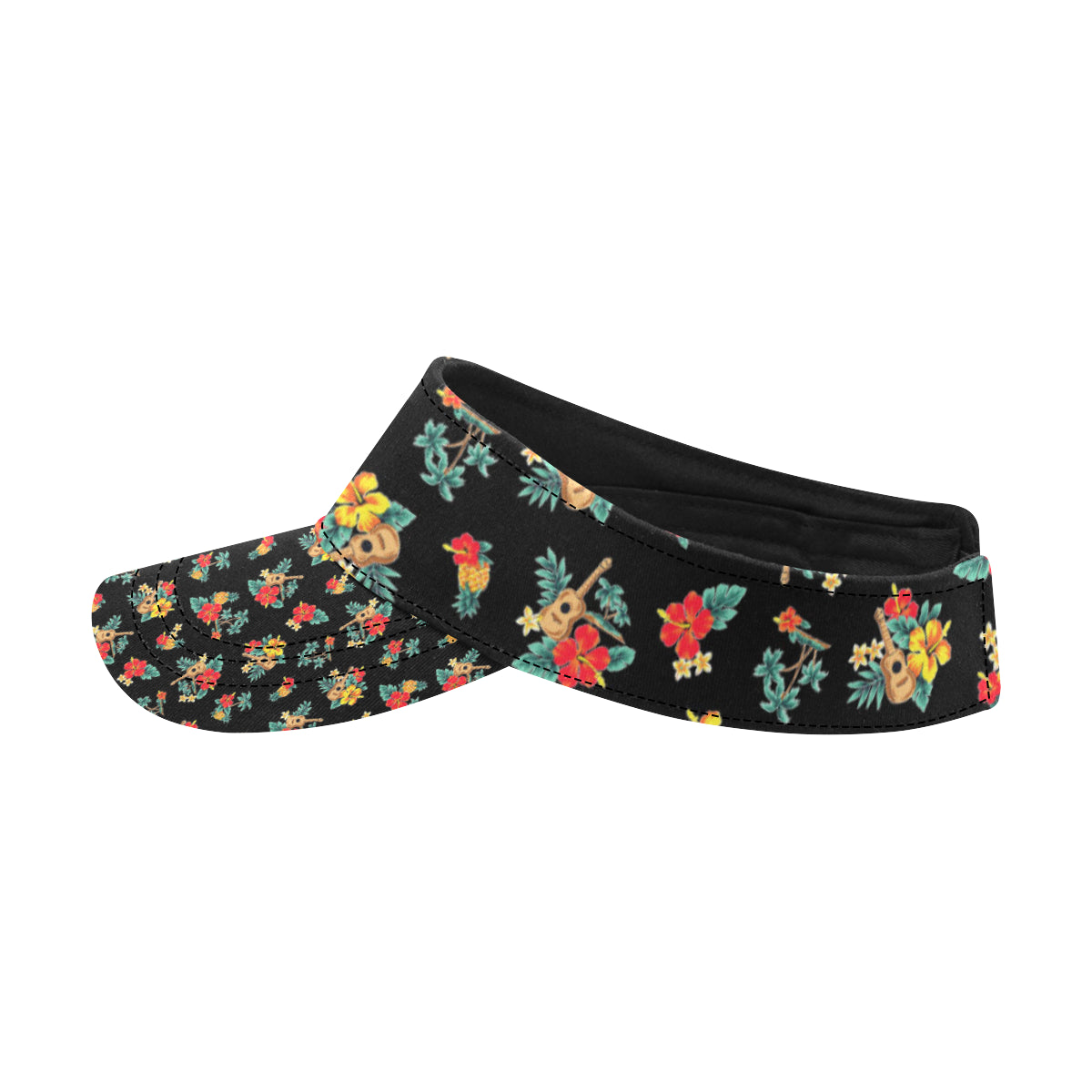 Hawaiian Flower Themed Print Unisex Sun Visor