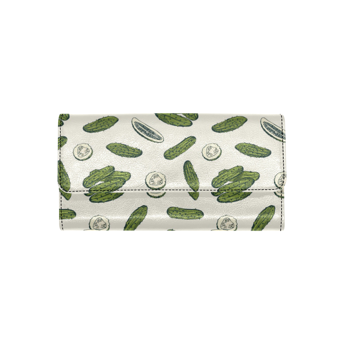 Cucumber Pattern Print Design CC05 Women's Trifold Wallet