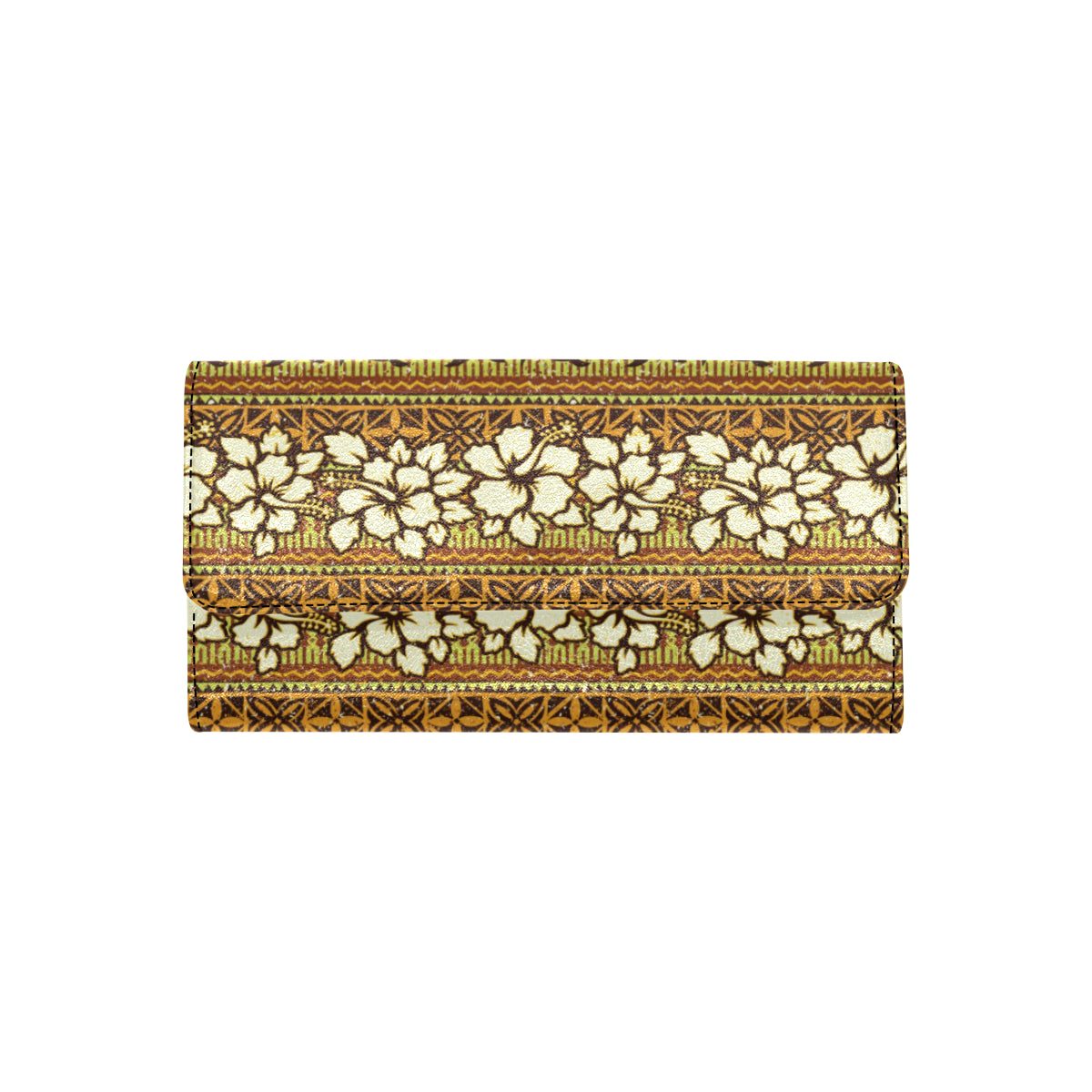 Hawaiian Themed Pattern Print Design H015 Women's Trifold Wallet