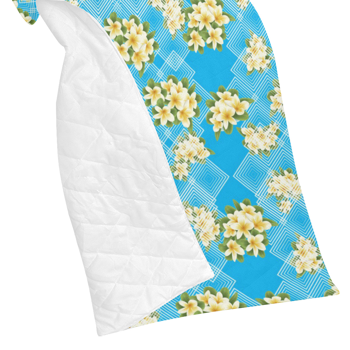 Yellow Plumeria Design Print Pattern Premium Quilt