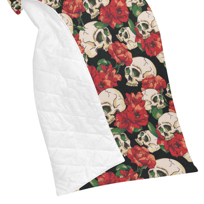 Skull Red Rose Premium Quilt