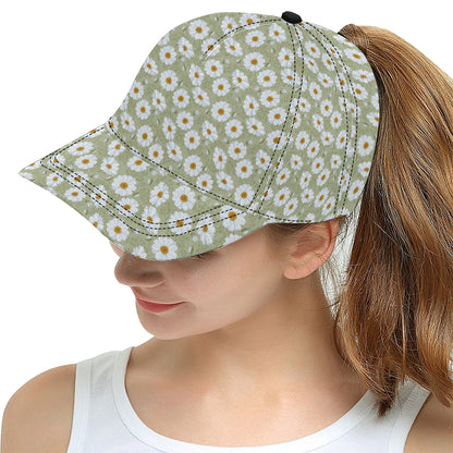 Daisy Yellow Print Pattern Snapback Cap
