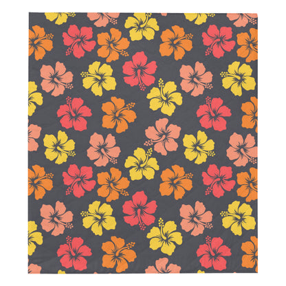 Hibiscus Pattern Print Design HB024 Premium Quilt