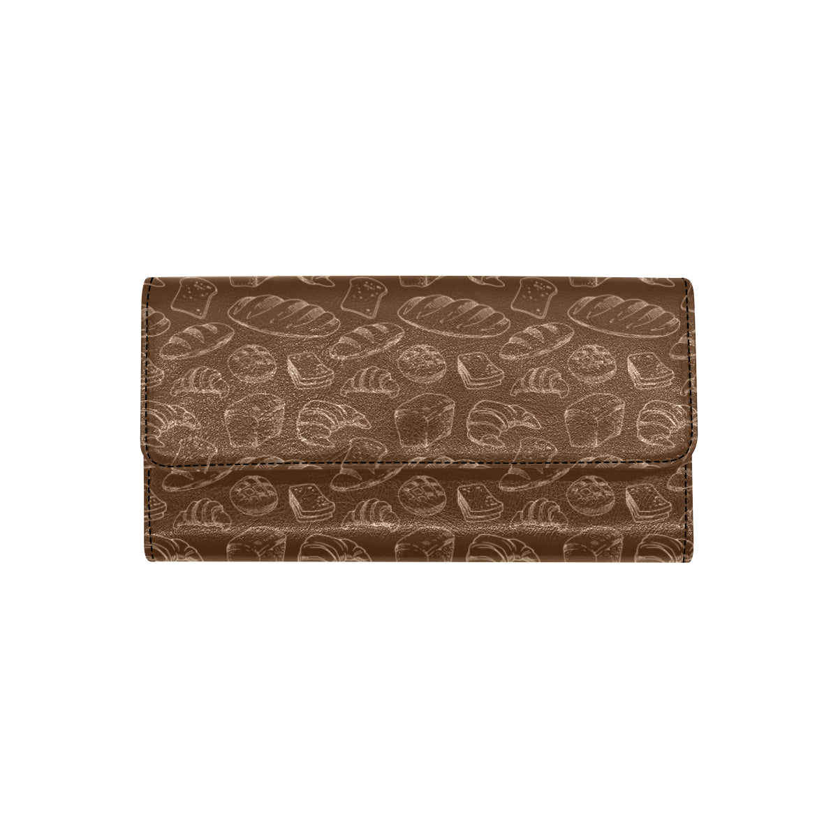 Bread Pattern Print Design 02 Women's Trifold Wallet